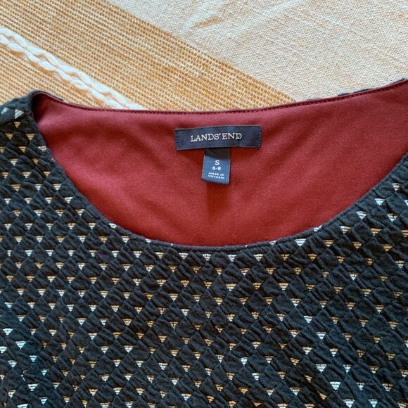 Lands' End Textured Dress - Black and White - Size S (6-8) - Picture 2 of 9
